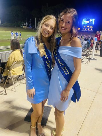 Anna Bowler Conyers and Stella Sheldon make the Junior homecoming Court on October 21, 2022.