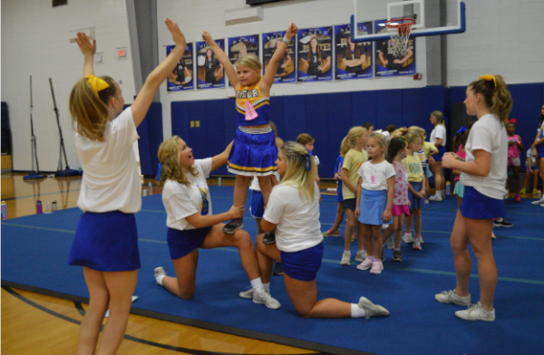 Navigation to Story: Fairhope high school cheer team hosts ninth annual Little Pirate Cheer Clinic