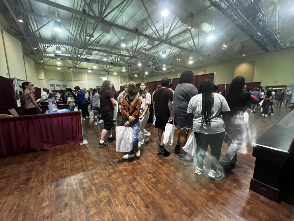 Eager to learn more… Baldwin county students explore the college and career fair on the morning of Monday, September 16, at the Daphne Civic Center. Over 40 colleges and universities participated in the fair.