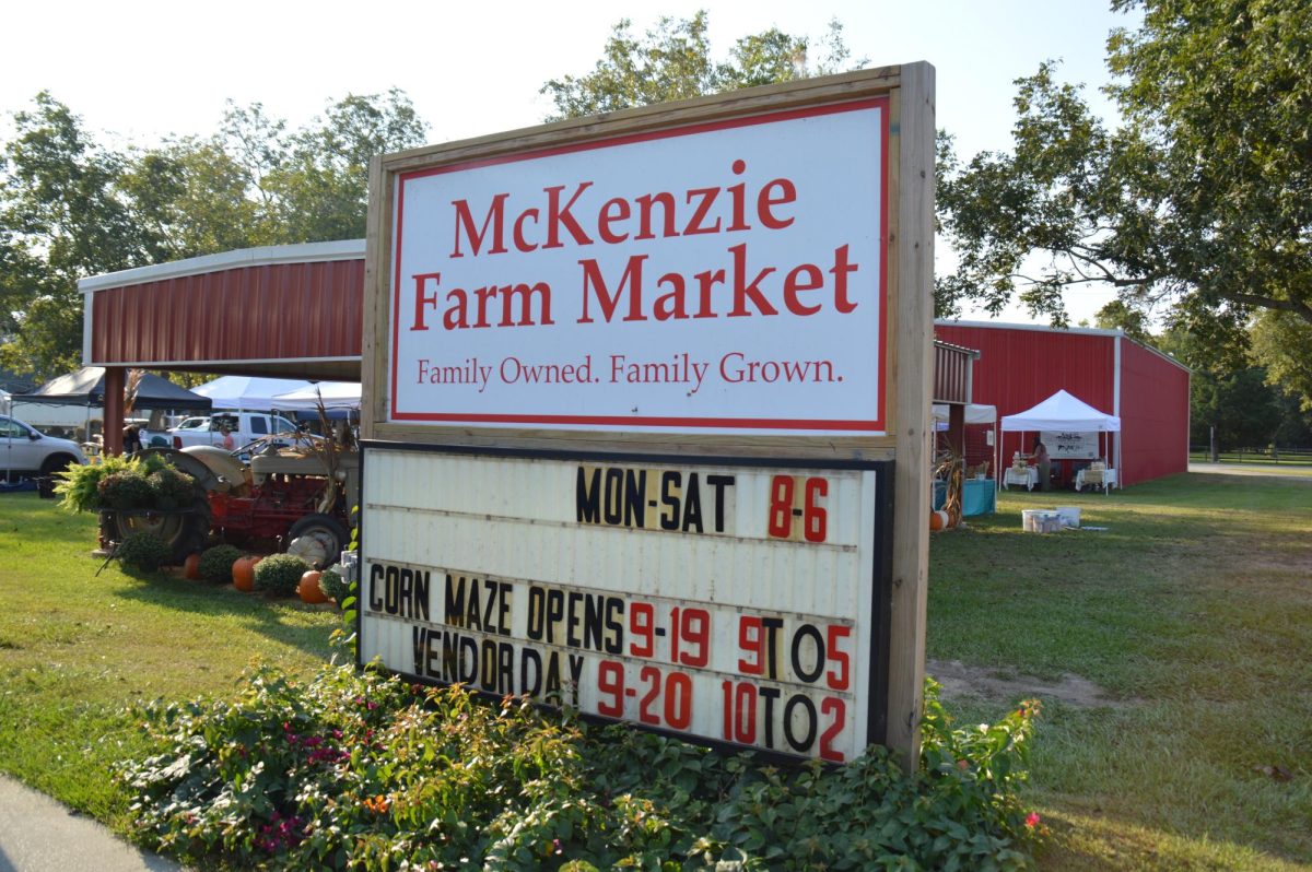 Read up… A sign welcomes visitors to the market. Upcoming events were posted on the board. “For more than 50 years our mission has been to provide the Fairhope community as well as our distributors with fresh produce direct from our family farm,” said Ann Jones, vendor coordinator.