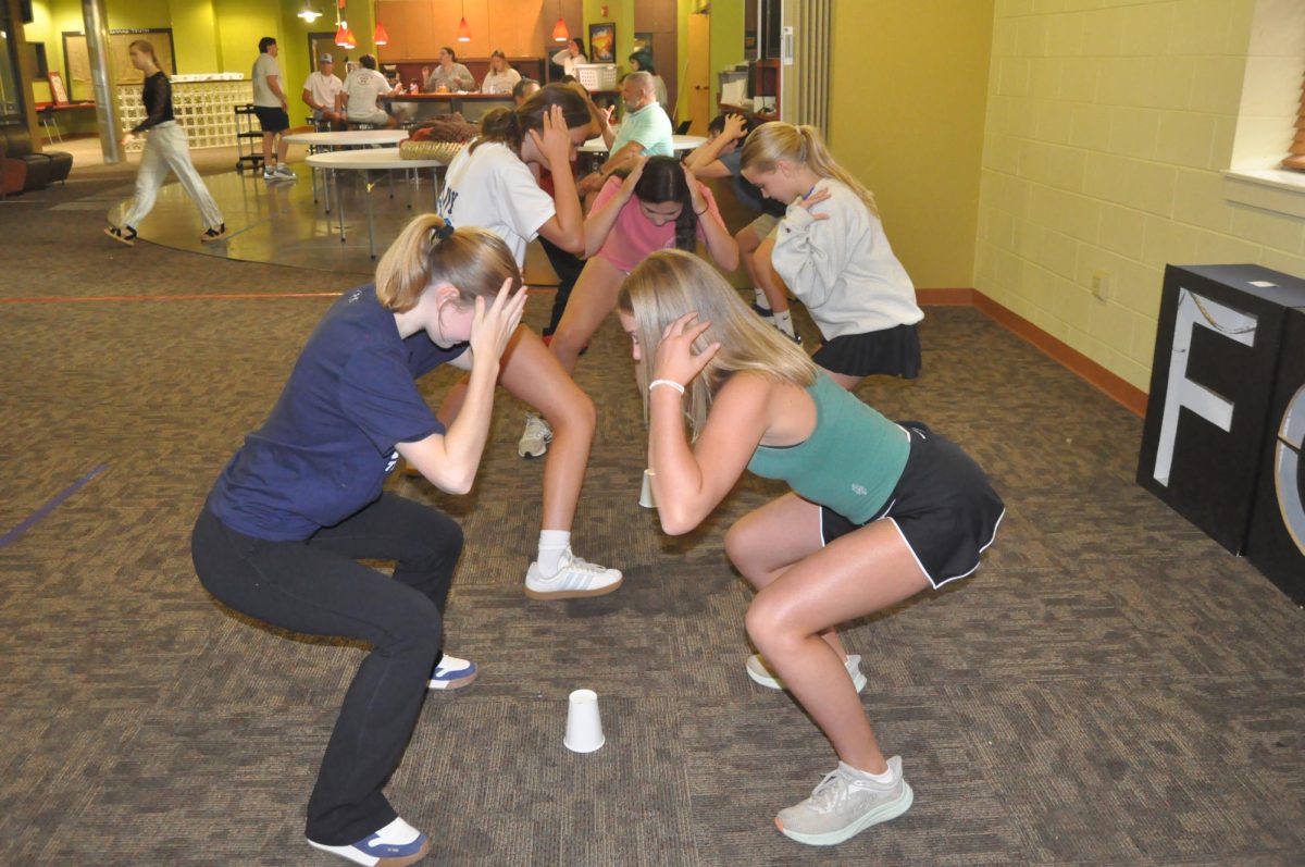 Head, shoulders, cup...Smith and Horn battle it out in an intense game of Head, Shoulders, Cup. After some vicious trash talking and intense focus, Horn emerged victorious in the match.