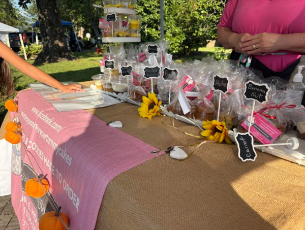 So many choices… Covintons' stand gives participants many different baked goods to choose from. Covington said having local vendors like these is important to the community. (Addison Glies)
