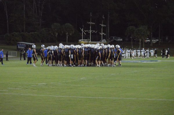 Friday Night Lights… Under the bright lights of W.C. Majors Field on Friday, Oct. 10, the Fairhope Pirates and the Mary G. Montgomery Vikings battled in a back-and-forth matchup all night long. (Shep Pappas)