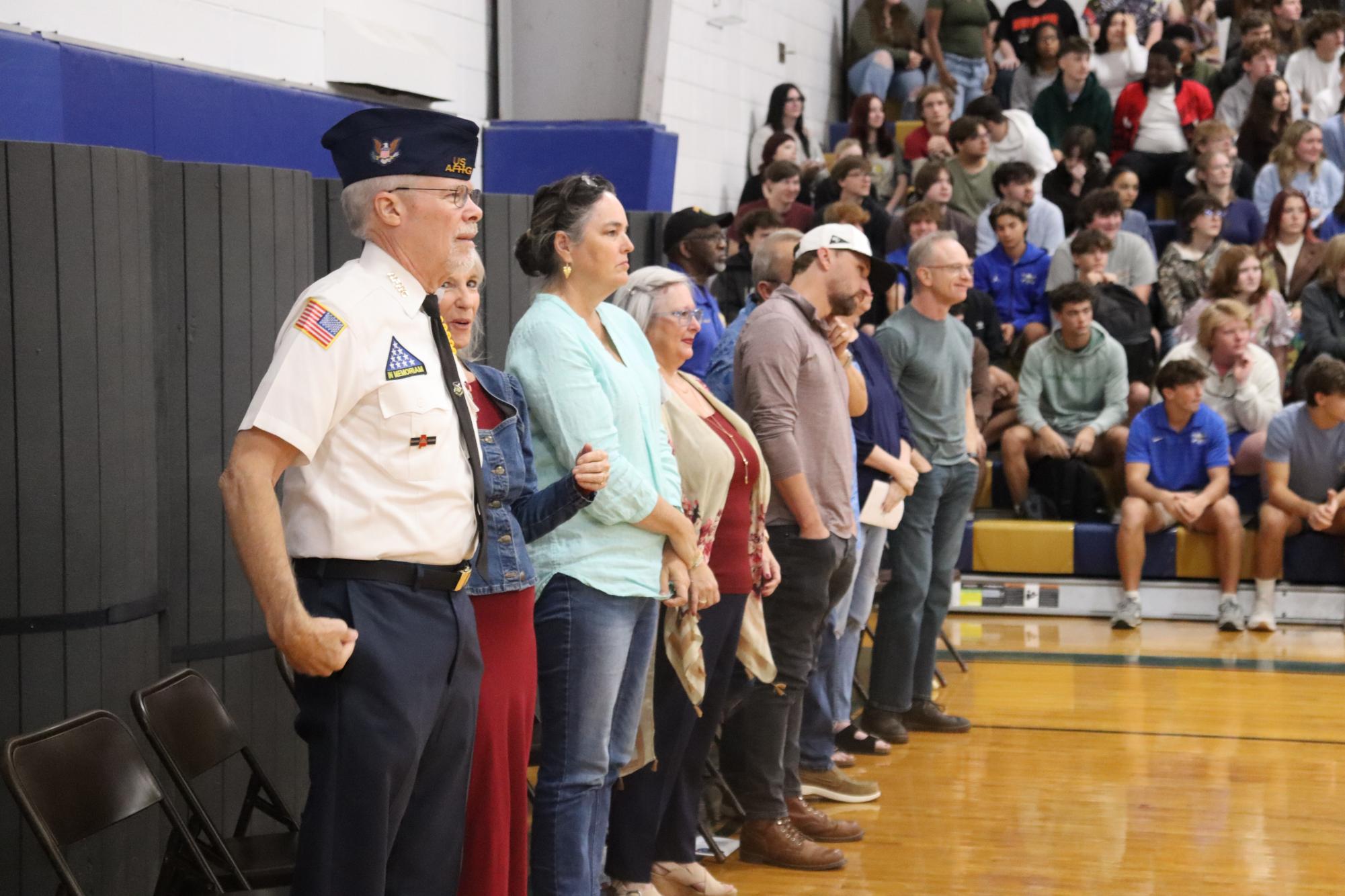 Attendees...Veterans and family members from the community attend. Students sat with attending members of their family. (Briar Garner) 
