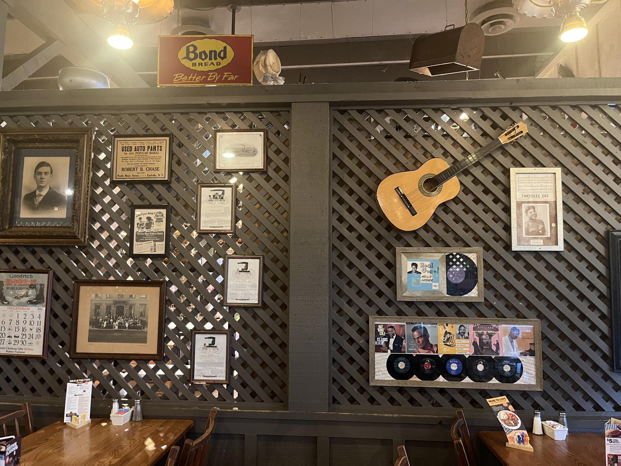 Themed decoration…. Decorations cover the wall with guitars, posters and photo frames adding to the nostalgia. (Apple Gaston)