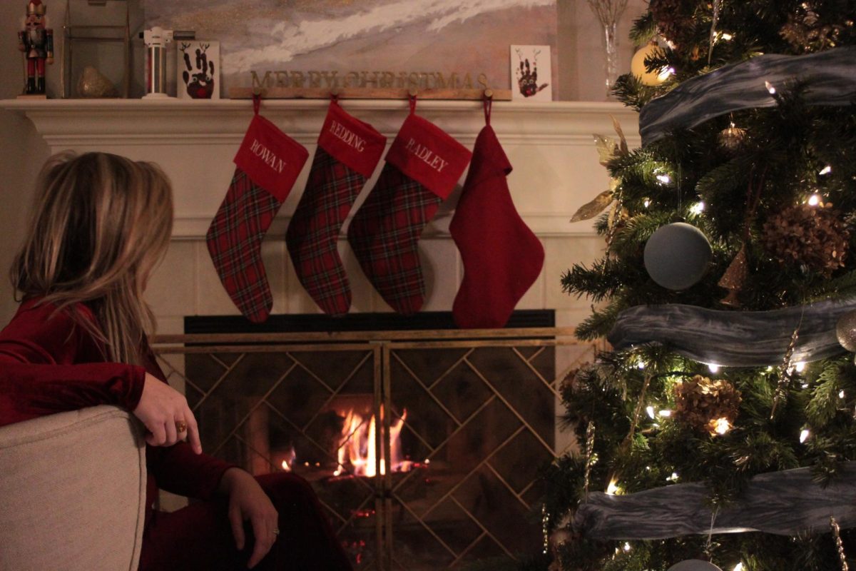 The theme of this fashion shoot set is a cozy Christmas. I chose this theme because Christmas is right around the corner, and there is no better feeling than a cozy fire and a nice tree during the cold holidays. I used props like nutcrackers, a real fire, tree ornaments, and a Christmas tree. The poses for this theme match the comfortable/cozy theme for the pictures because of the relaxed positions and actions shown.
