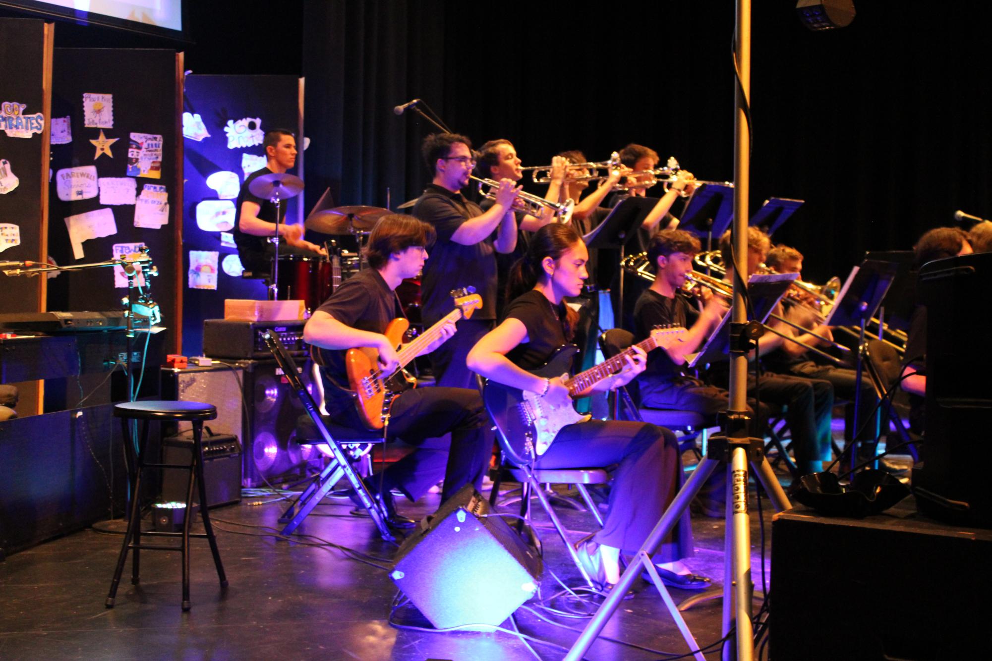 Preshow shakes…Fairhope High School band’s Time Crunch Jazz Ensemble performs an adapted version of Caravan from Whiplash (2014). 